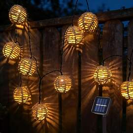 LED Solar Lichterkette Aussen,Solar Lampions