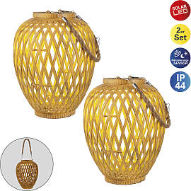 LED Solarleuchte NÄVE "2er Set Korb- /