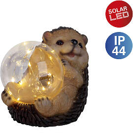 LED Solarleuchte NÄVE "Igel", braun,