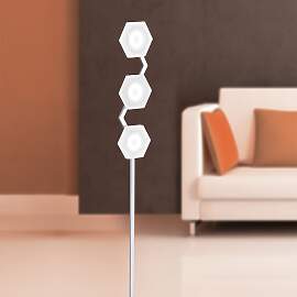 LED Stehlampe Hexagon, Satin