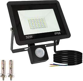 LED Strahler mit Bewegungsmelder Außen 30W, 6000K 