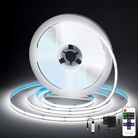 LED Strip COB Streifen 5m, Band 6500K Weiß