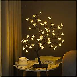LED-Tisch-Bonsai-Baum-Lampe, USB-Baumlampe,