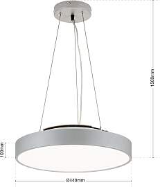 LED Up- Downlight SPACE, Titan/Silber-matt, 44cm