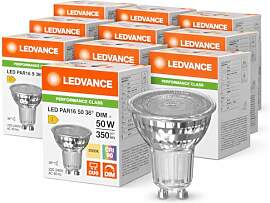 LEDVANCE 10x LED PAR16 Spot, GU10, 3.7W, Warmweiß 