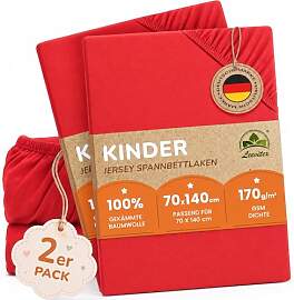 leevitex Premium Kinder Spannbettlaken, 70x140cm,