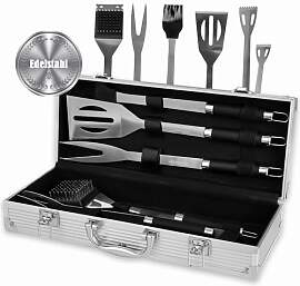 LEHMANN BBQ Grillbesteck Set, 5-teilig Edelstahl