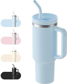 LEIKEEGO Thermobecher mit Strohhalm 1.2 L