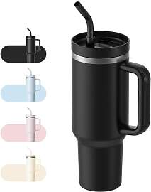 LEIKEEGO Thermobecher mit Strohhalm 1.2 L