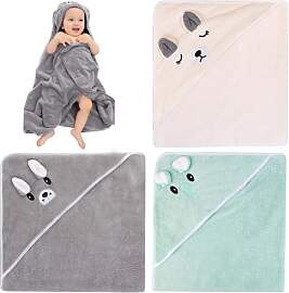 Leikurvo 3 Pcs Kapuzenhandtuch Baby Handtuch: