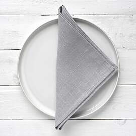 Leinenservietten Grau Silber Lesna, 6-er Pack