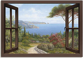 Leinwandbild ARTLAND "Fensterblick