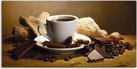 Leinwandbild ARTLAND "Kaffeetasse Zimtstange