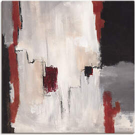 Leinwandbild ARTLAND "Rot an Grau I -