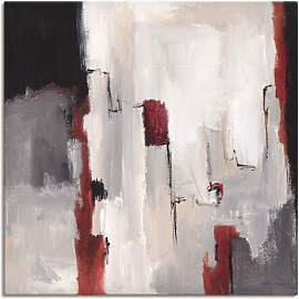 Leinwandbild ARTLAND "Rot an Grau II",