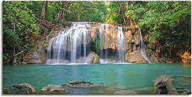 Leinwandbild ARTLAND "Wasserfall im Wald
