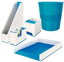LEITZ Schreibtischset WOW Duo Colour perlweiß/blau