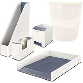 LEITZ Schreibtischset WOW Duo Colour perlweiß/grau