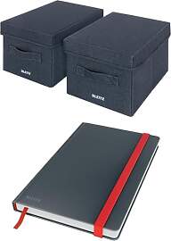 Leitz Set 2x Aufbewahrungsbox mit Deckel aus Stoff 