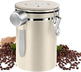 LEKEFET 1,8L Kaffeedose Luftdicht aus Edelstahl