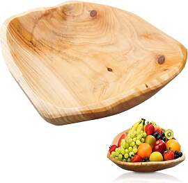 LEKEFETO Obstschale aus Natur Holz:
