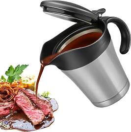 LEKEFETO Saucenkrug aus 304 Edelstahl, 450 ml: