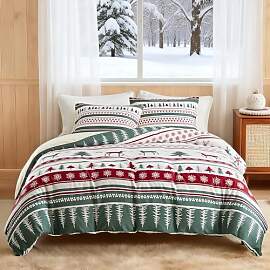 Lekesky Weihnachts Bettwäsche 220x240, Grüner