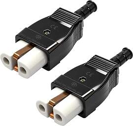 Leloco 2 Stück 3-pol Heißgerätestecker mit