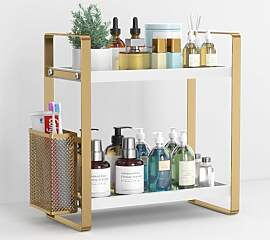 LEMIKKLE Badezimmer-Thekenorganizer mit Korb,
