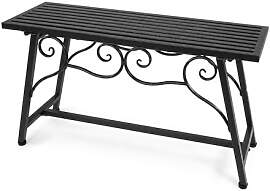 Lemodo Gartenbank Metall, Schwarze Sitzbank