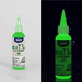 LEMONSTONE Acrylfarbe Leuchtfarbe 60ml, Grün Glow 