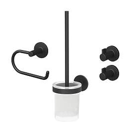 Lenz Bad-Accessoire-Set Nero in Schwarz-matt –