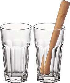Leonardo Bar Longdrink-Gläser mit Stößel, 2 x