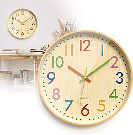 Lernuhr Kinder Wanduhr 30cm, Kinder Wanduhr Ohne
