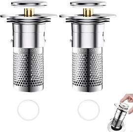 leruiyezs 2pcs Abflussstopfen Mit Sieb Aus Messing 