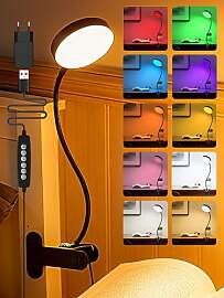 Leselampe Bett,10 Farben+10 Helligkeit Klemmlampe