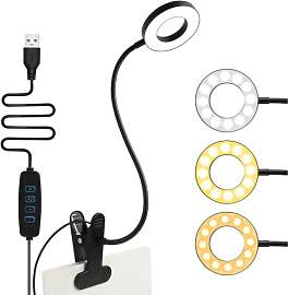 Leselampe mit Klemme, 3 Lichtmodi & 10