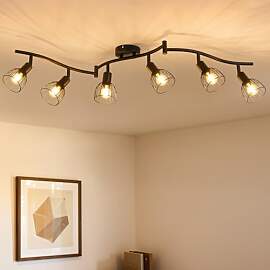 Leselux LED Deckenstrahler 6 Flammig Schwarz,