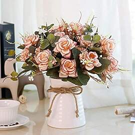 LESING Künstliche Blumen in Vase, Kunstblumen aus 