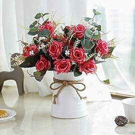 LESING Künstliche Blumen in Vase Seidenrosen