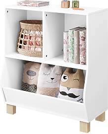 Lestarain Bücherregal Kinder, Regal weiß mit 3