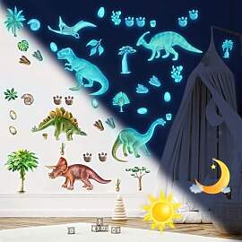 Leuchtende Dinosaurier Wandsticker Selbstklebend