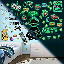 Leuchtende Gaming Wandsticker Selbstklebend Spiel