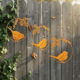levandeo 3er Set Dekoanhänger Vogel Metall