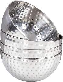levandeo 4er Set Deko Schalen Ø15cm Silber