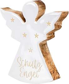 levandeo Schutzengel H12cm Mangoholz Weiß