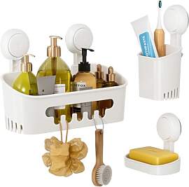 LEVERLOC Duschablage ohne Bohren mit Saugnapf
