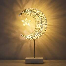 Lewondr Tischlampe, Dekorativ LED Nachttischlampe