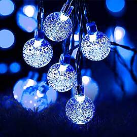 Lezonic Solar Lichterkette für Garten, 50 LEDs, 7 