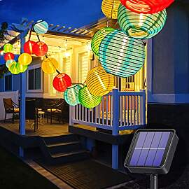 Lezonic Solar Lichterkette Lampion Außen, 8 Meter 